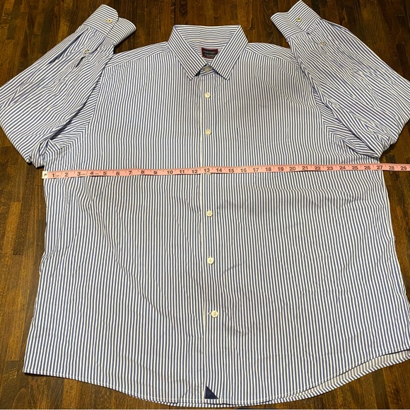 Untuckit Mens Shirt XXL Blue Striped  Long Sleeve Button Down Cotton Terzolo - Picture 6 of 10